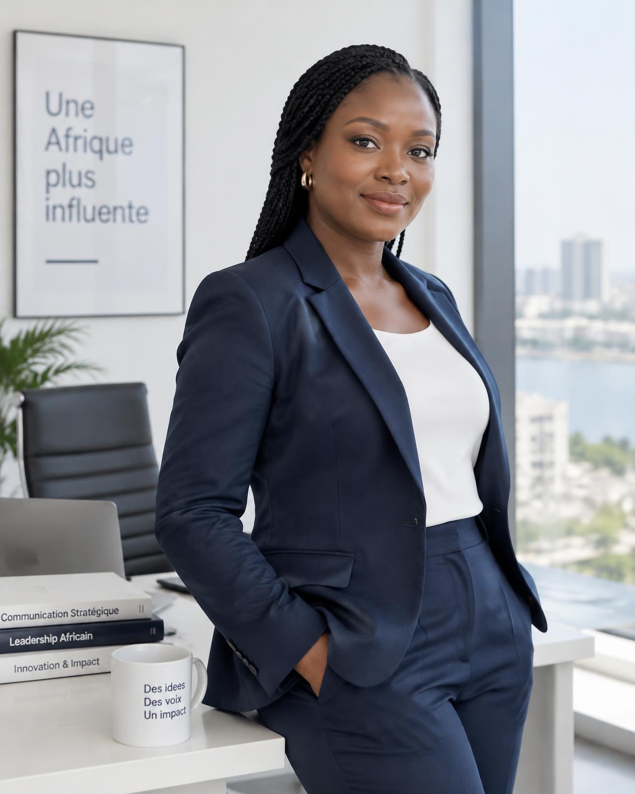 Professionnelle de la communication dans un bureau moderne